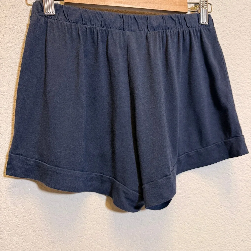 Cosabella Bella Pima Cotton Modal Pajama Set Womens M Navy Long Sleeve Shorts